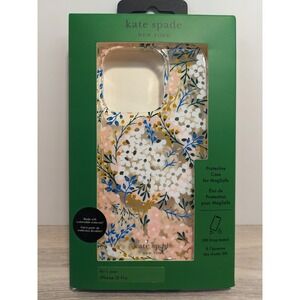 NIB Kate Spade iPhone 15 Pro Case MagSafe Floral Wildflower Clear KS052482-05